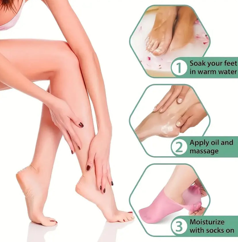 Medias de silicona para el cuidado de los pies. Cuidado personal.