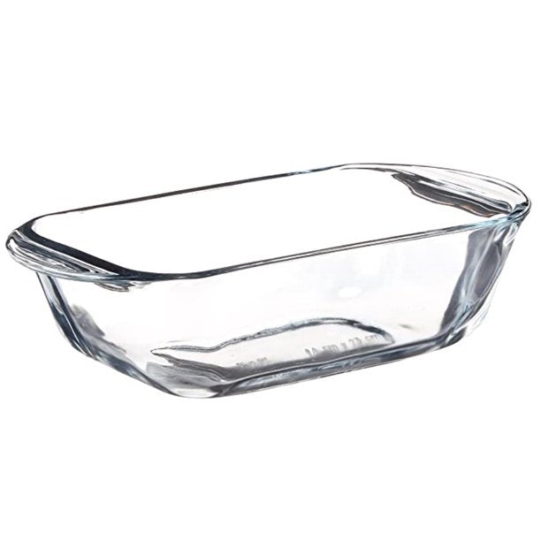Molde de vidrio para elaborar ponque. Marca Anchor Hocking 13X23 CM. Reposteria