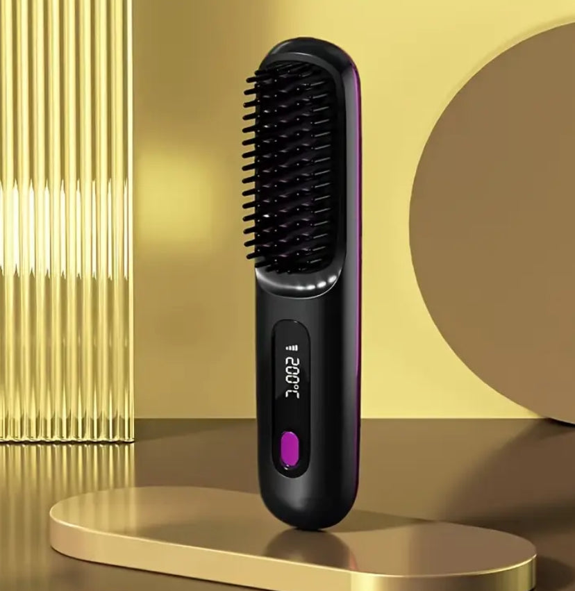 Peine plancha inalámbrico para cabello. Cuidado personal