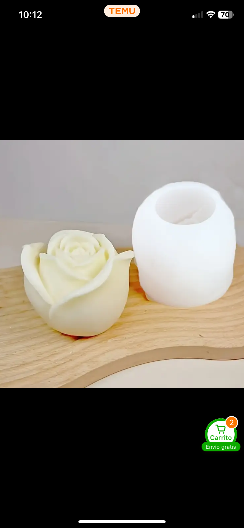 Molde de rosa grande. Ideal para trabajos con velas y jabones. Velas, jabones.