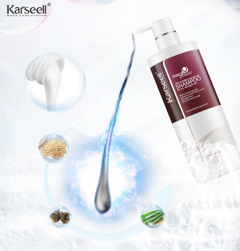 Shampoo hidratante natural orgánico para reparación del cabello, KARSEELL ORIGINAL 500ml. Cuidado personal