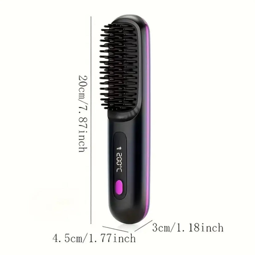 Peine plancha inalámbrico para cabello. Cuidado personal