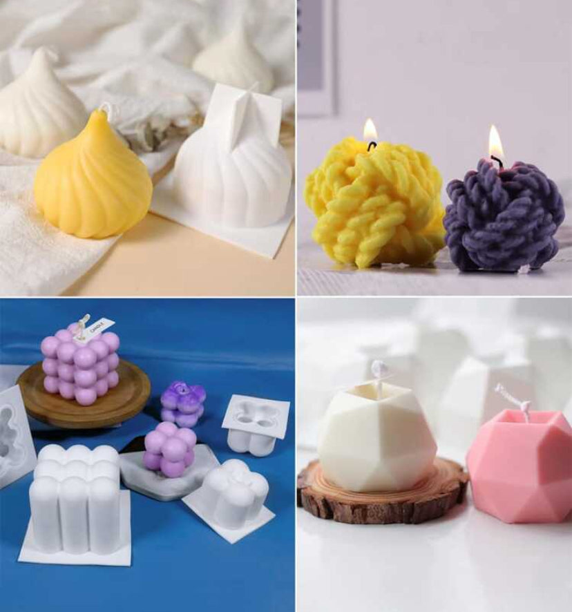 Kit velas 108 Piezas, Incluye 6 Moldes De Velas 3d, 100 Mechas Para Velas Y 2 Clips De Mecha. Velas.