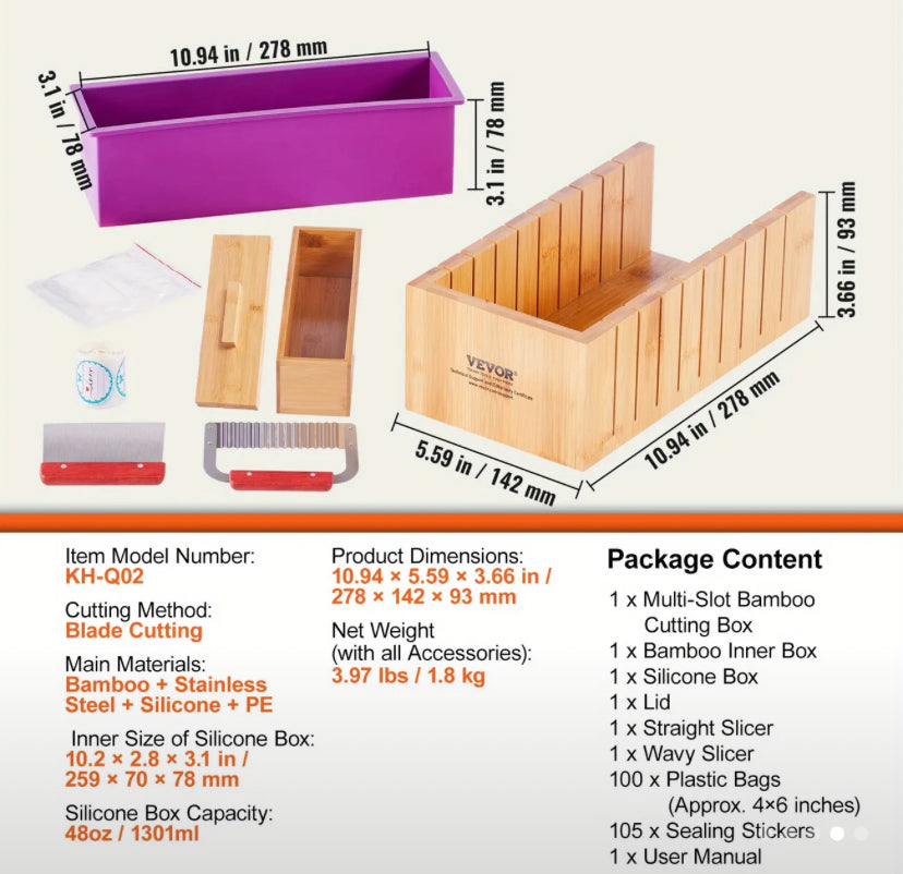 Kit para elaborar jabones. Marca Vevor. Jabonería.