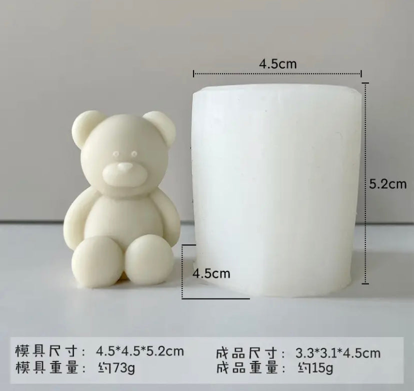 Molde de osito 3D para velas. Velas