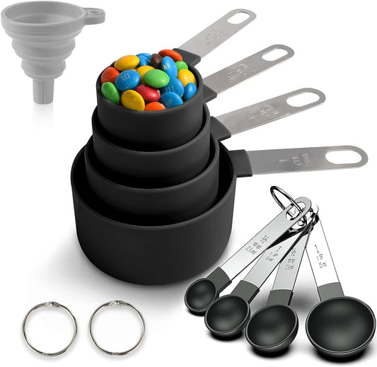 Set cucharas medidoras color negro. Reposteria, cocina, hogar
