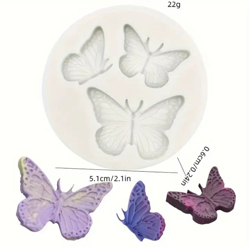 Mariposas. Molde con forma de mariposas. Velas, resina epoxy, jabones
