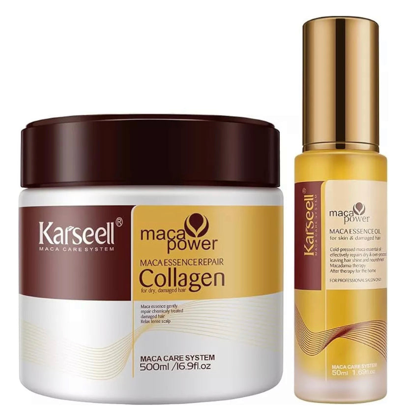 Combo KARSEELL Mascarilla de 500ML y aceite de Argan de 50 ML. Cuidado personal