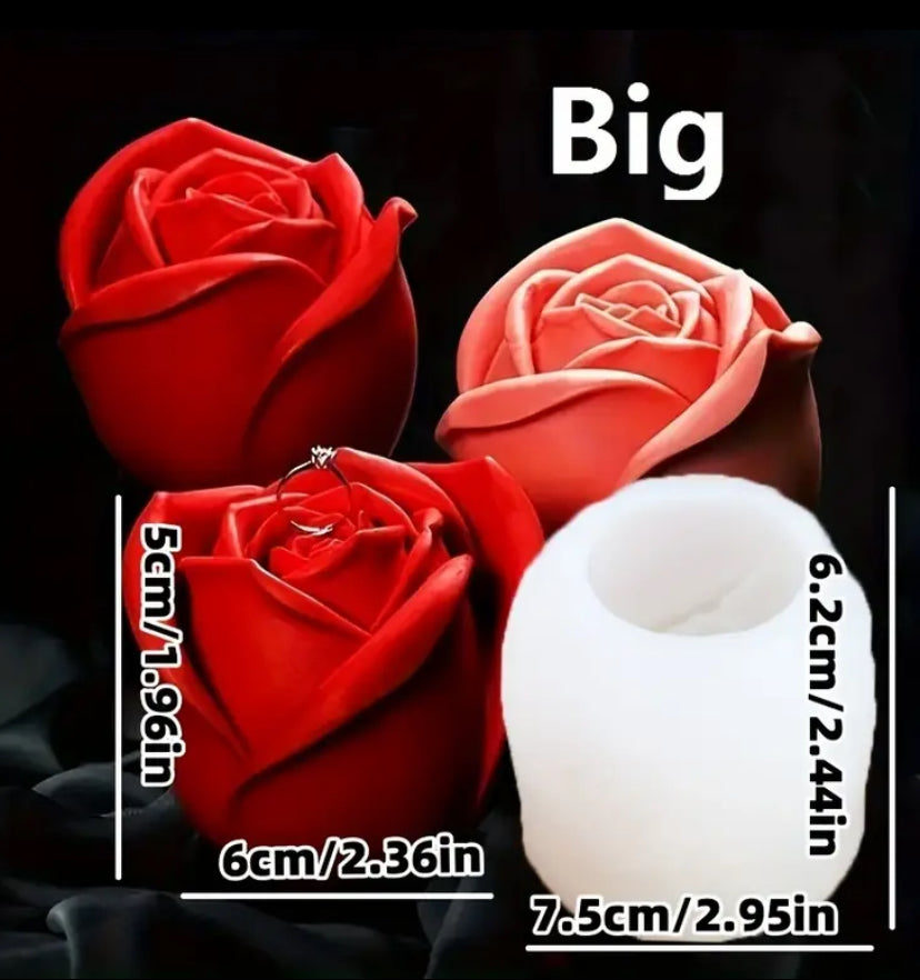 Molde de rosa grande. Ideal para trabajos con velas y jabones. Velas, jabones.