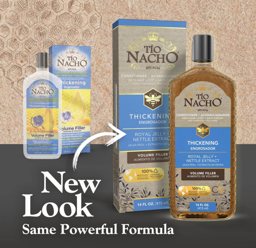 Anticaída TIO NACHO Shampoo + Acondicionador Engrosador Aumento de Volumen- Anticaída. Cuidado personal