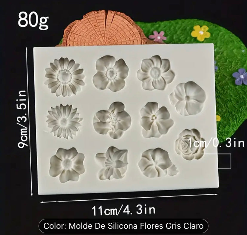 Molde mini flores de 11 cavidades. Velas, jabones y resin Epoxy