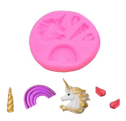 Molde con motivos de unicornios. Reposteria, fondant