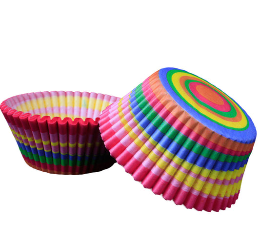 Set de 100 unidades de capacillos color espiral. Ideal para reposteria